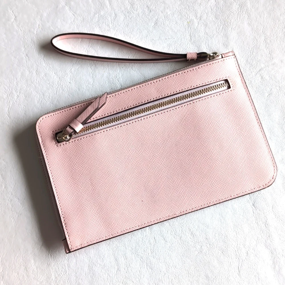Kate Spade Soft Pink Small Zippered Wristlet Clutch Wallet
